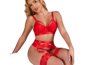 SUBBLIME - 955267 SET SUJETADOR CON LIGUERO BONDAGE ROJO L/XL - Imagen 3