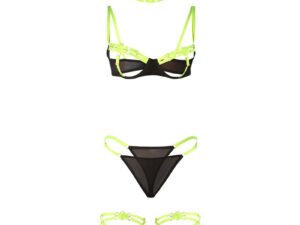 SUBBLIME - 955281 SET SUJETADOR CON COLLAR Y DETALLES PARA PIERNAS VERDE FLUORESCENTE L/XL - Imagen 5