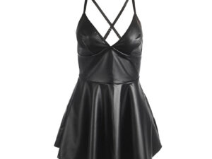 SUBBLIME - 955373 VESTIDO CON TIRANTES DE CUERO NEGRO S/M - Imagen 5