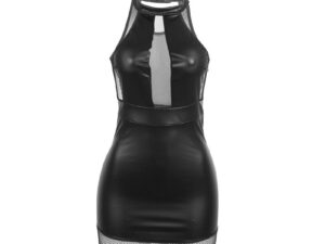 SUBBLIME - 955472 VESTIDO CUELLO HALTER CON TRANSPARENCIAS NEGRO S/M - Imagen 4
