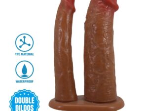 PRETTY LOVE - GORAN DOBLE DILDO REALÍSTICO NATURAL MULATO - Imagen 4
