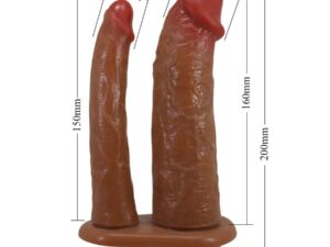 PRETTY LOVE - GORAN DOBLE DILDO REALÍSTICO NATURAL MULATO - Imagen 5