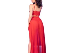 CHILIROSE - CR 4850 SET TOP ROJO Y LEGGINS CON COMPLEMENTOS DORADOS S - Imagen 4