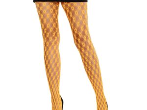 LEG AVENUE - MALLAS DE ENCAJE CON OJALES NARANJA NEÓN