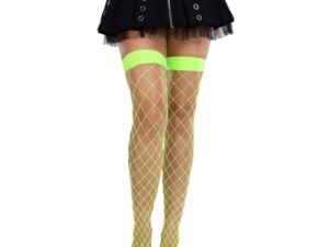 LEG AVENUE - MEDIAS ALTAS DE RED ANCHA VERDE NEÓN