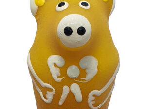 CONDOMERIE - PRESERVATIVO DECORATIVO PINTADO A MANO CERDO SENTADO AMARILLO