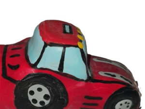 CONDOMERIE - PRESERVATIVO DECORATIVO PINTADO A MANO TRACTOR ROJO XL