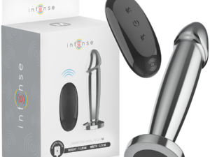 INTENSE - PLUG ANAL 10 VIBRACIONES METAL EN FORMA DE DILDO CON CONTROL REMOTO M