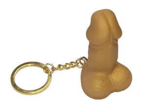 DIABLO PICANTE - SILBATO LLAVERO CON FORMA DE PENE DORADO