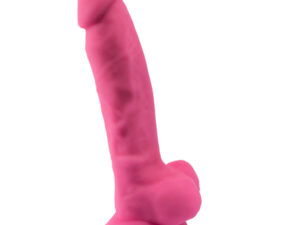 SILEXD - MODELO 1 PENE REALÍSTICO SILICONA PREMIUM SILEXPAN ROSA FLUORESCENTE 17.5 CM