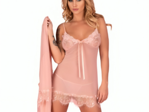 LIVCO CORSETTI FASHION - HYEONA 1710 BABYDOLL + TANGA ROSA S