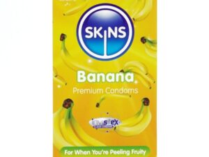 SKINS - PRESERVATIVOS PREMIUM SABOR PLÁTANO PACK 8