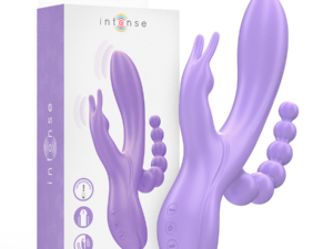 INTENSE - MIKO TRIPLE VIBRADOR RABBIT  ESTIMULADOR  ANAL 7 VIBRACIONES MORADO