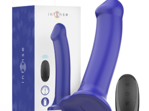INTENSE - VICTORIA VIBRADOR CON VENTOSA 10 VIBRACIONES AZUL OSCURO CONTROL REMOTO