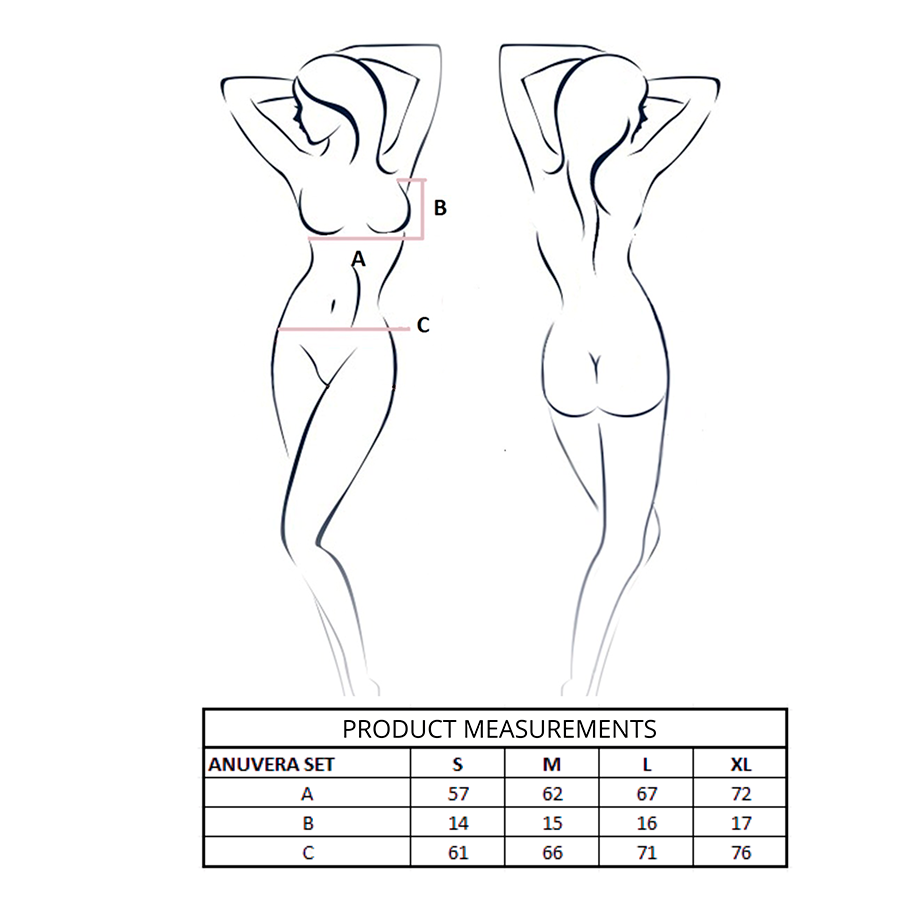 PASSION - ANUVERA SET SUJETADOR + TANGA NEGRO L/XL - Imagen 4