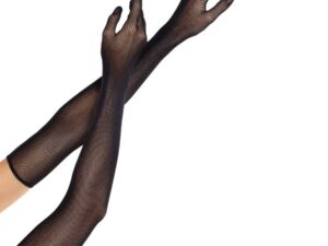 LEG AVENUE - GUANTES DE REJILLA LARGOS DE ÓPERA NEGRO
