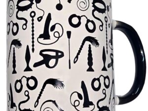 DIABLO PICANTE - TAZA BLANCA BONDAGE ASA NEGRA 370 ML