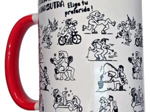 DIABLO PICANTE - TAZA BLANCA POSTURAS KAMASUTRA ASA ROJA 370 ML