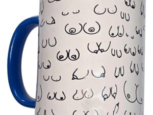 DIABLO PICANTE - TAZA BLANCA TETAS  ASA AZUL 370 ML