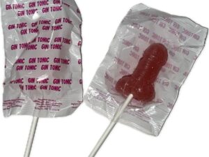 DIABLO GOLOSO - 1 PIRULETA PENE GIN TONIC FRESA 10% ALCOHOL