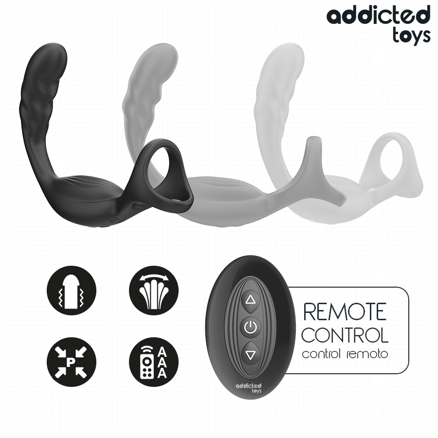 ADDICTED TOYS - ANILLO DOBLE VIBRADOR PROSTÁTICO CONTROL REMOTO - Imagen 5