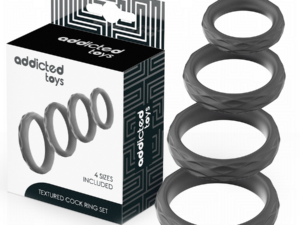 ADDICTED TOYS - SET ANILLOS PENE TEXTURIZADOS 4 TAMAÑOS