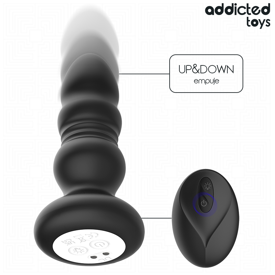 ADDICTED TOYS - PLUG ANAL VIBRADOR THRUSTING Y LUZ LED CONTROL REMOTO - Imagen 3