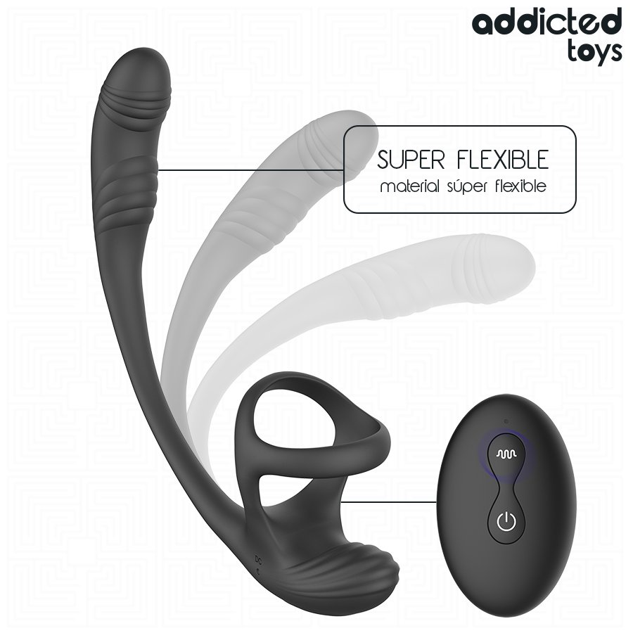 ADDICTED TOYS - PLUG ANAL VIBRACIÓN Y WAVING 360 Y ESTIMULADOR TESTÍCULOS - Imagen 5