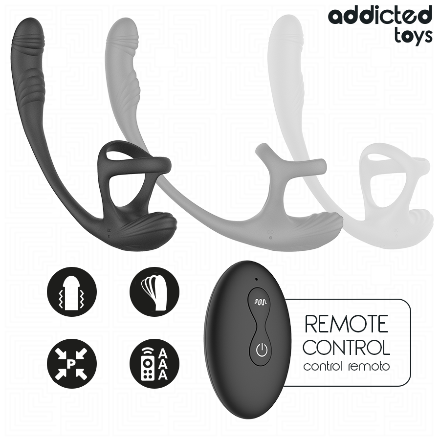 ADDICTED TOYS - PLUG ANAL VIBRACIÓN Y WAVING 360 Y ESTIMULADOR TESTÍCULOS - Imagen 3