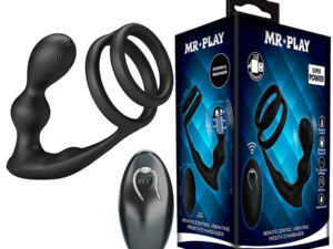MR PLAY - ANILLO PARA PENE CON PLUG ANAL CON VIBRACIÓN CONTROL REMOTO