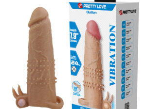 PRETTY LOVE - QUILLON FUNDA PARA PENE CON ESTIMULADOR DE CLÍTORIS Y VIBRACIÓN