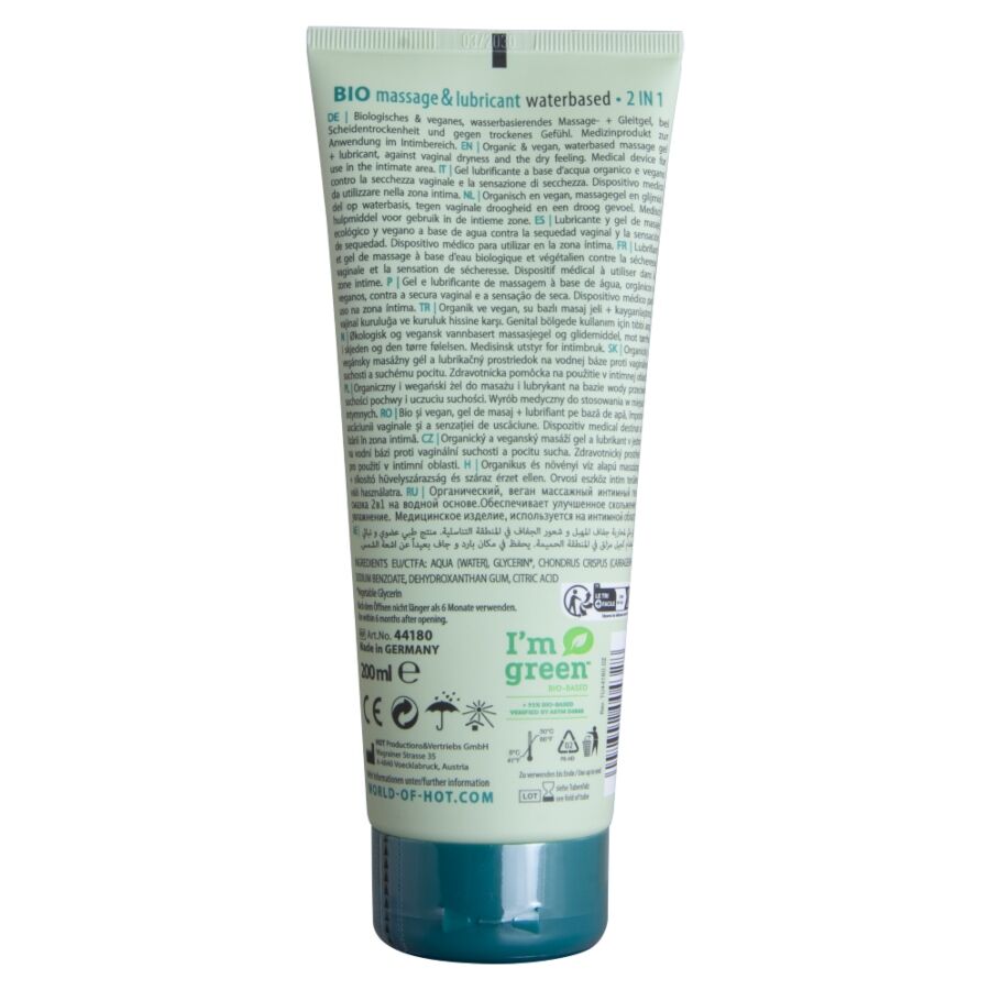 HOT - BIO MASSAGE LUBRICANTE BASE AGUA 2 EN 1 200 ML - Imagen 2