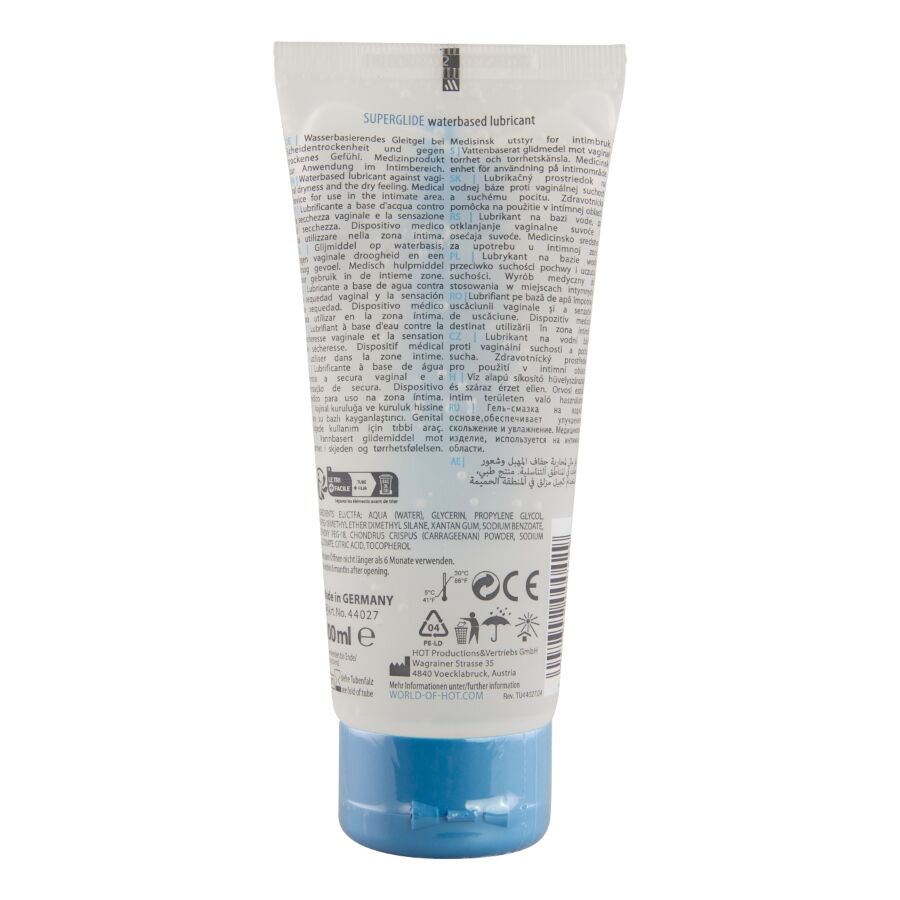 HOT - SUPERGLIDE LIQUID PLEASURE LUBRICANTE BASE AGUA 100 ML - Imagen 2