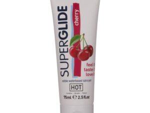 HOT - SUPERGLIDE LUBRICANTE COMESTIBLE BASE AGUA CEREZA 75 ML