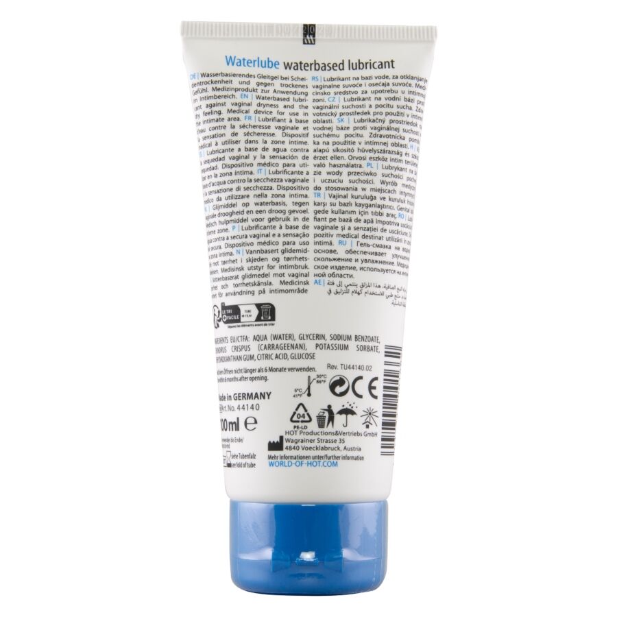 HOT - WATER LUBE LUBRICANTE BASE AGUA AGUA DE MANANTIAL 100 ML - Imagen 2