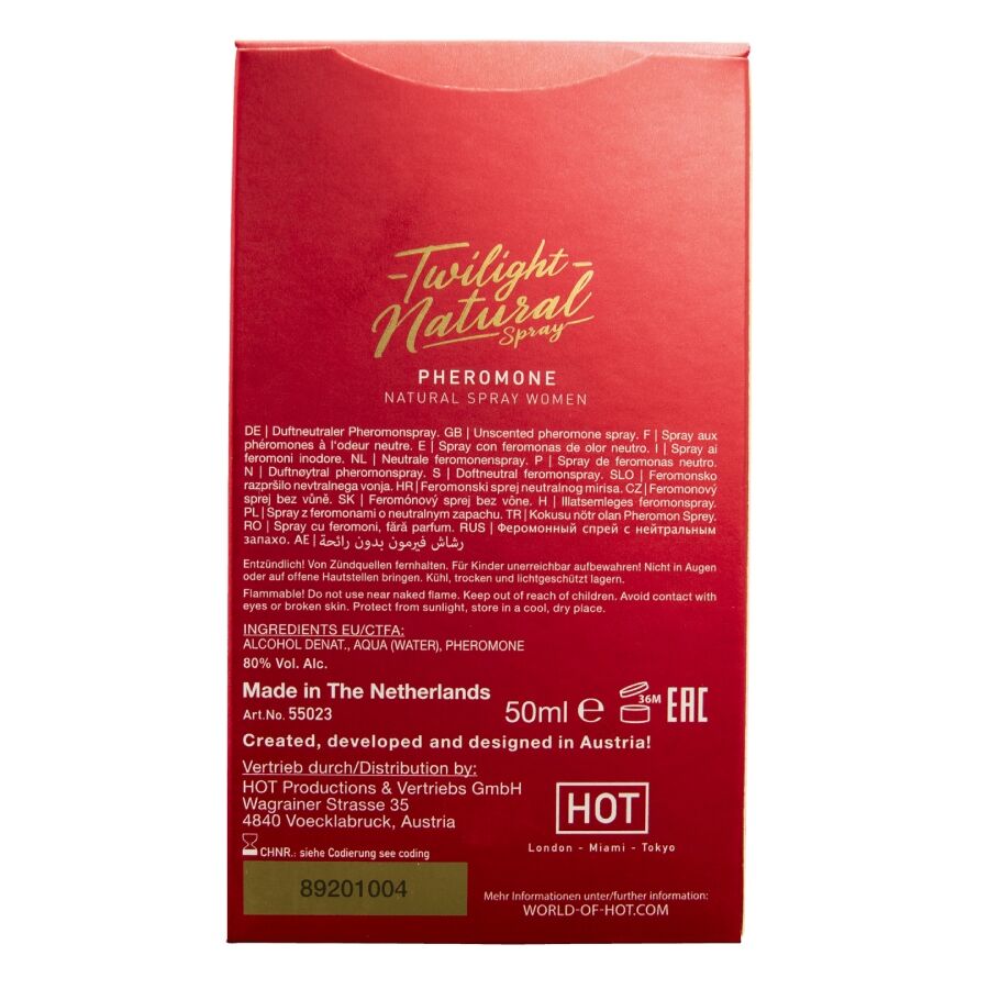 HOT - TWILIGHT NATURAL CON FEROMONAS MUJER 50 ML - Imagen 4