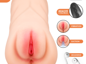 INTENSE DEEP TOUCH - KRISTA MASTURBADOR ANO Y VAGINA CON EFECTO SUCCION, VIBRACION Y VOZ CON CONTROL REMOTO 1.2KG