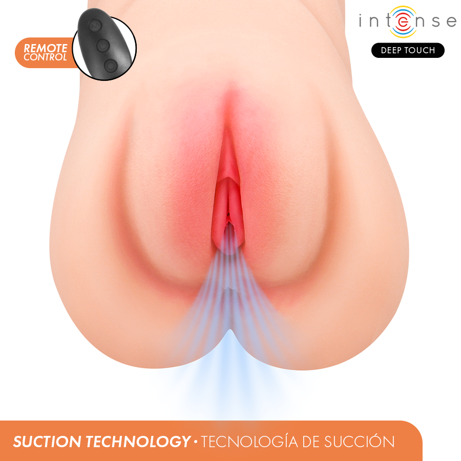 INTENSE DEEP TOUCH - KRISTA MASTURBADOR ANO Y VAGINA CON EFECTO SUCCION, VIBRACION Y VOZ CON CONTROL REMOTO 1.2KG - Imagen 2