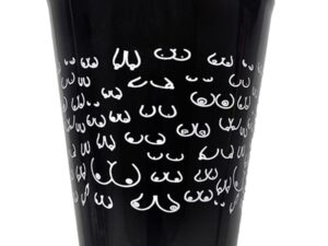 DIABLO PICANTE - VASO NEGRO 500 ML CON TETAS BLANCAS