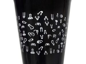 DIABLO PICANTE - VASO NEGRO 500 ML CON PENES BLANCOS