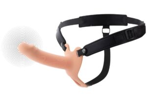 HIDDEN DESIRE - INFERNO STRAP-ON FUNDA PARA PENE CON VIBRACIÓN 16 CM