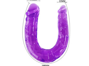 BAILE - DILDO DOBLE EN GELATINA FLEXIBLE LILA - Imagen 4