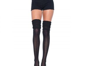 LEG AVENUE - CALCETINES PUNTILLA FRUNCIDOS NEGRO - Imagen 1