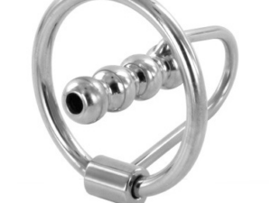 METAL HARD - ANILLO GLANDE CON PLUG URETRAL 28MM - Imagen 1