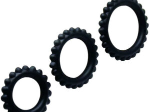 BAILE - TITAN SET 3 PCS COCK RING BLACK 2.8 + 2.4 + 1.9 CM - Imagen 3