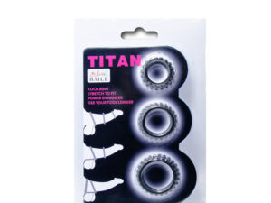 BAILE - TITAN SET 3 PCS COCK RING BLACK 2.8 + 2.4 + 1.9 CM - Imagen 5