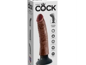 KING COCK - DILDO VIBRADOR MARRÓN 17.78 CM - Imagen 1