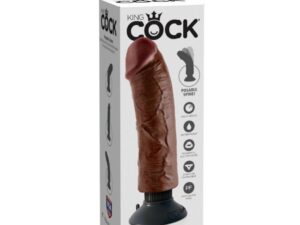 KING COCK - DILDO VIBRADOR MARRÓN 20.32 CM - Imagen 1