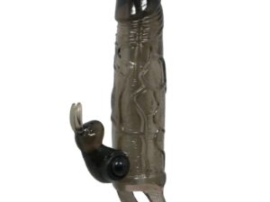 BAILE - BRAVE MAN FUNDA REALISTICA PENE CON RABBIT 16.5 CM NEGRO