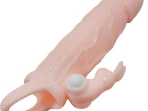 BAILE - BRAVE MAN FUNDA PENE CON RABBIT VIBRADOR 16.5 CM NATURAL - Imagen 4